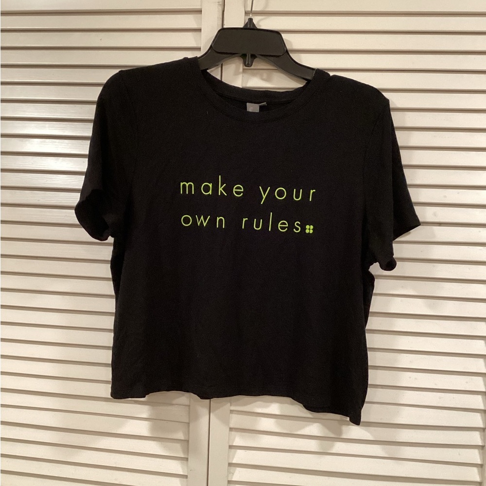 Sweaty Betty”Make Your Own Rules” Black Motivational Quote Top - Picture 1 of 2
